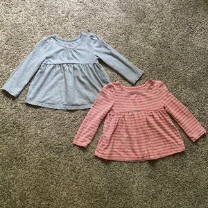 Cat & Jack Long Sleeve Peplum Top Bundle